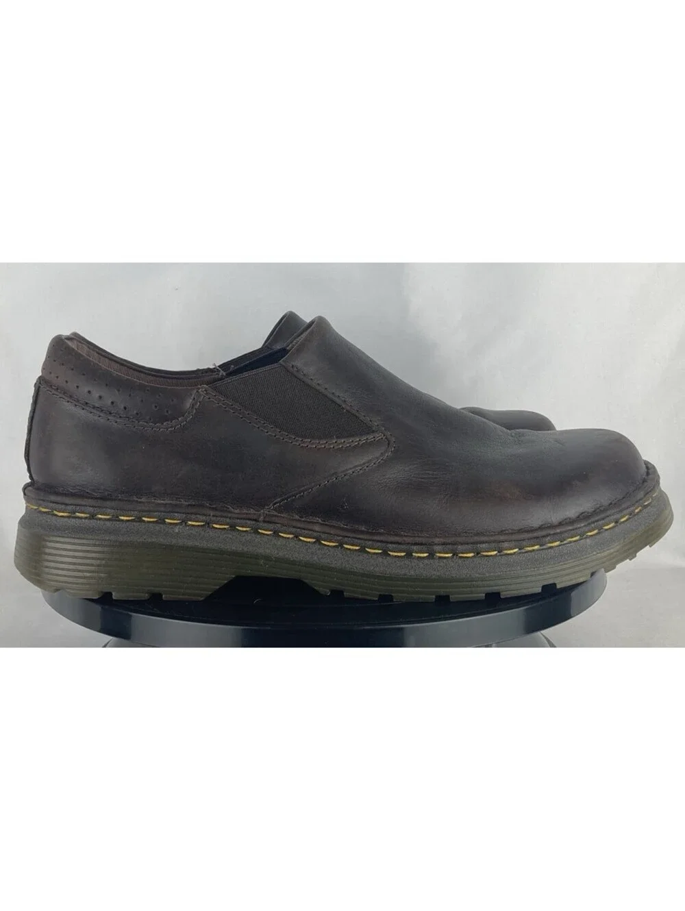 Men’s Size 9 Dr Martens Orson Leather Slip On Loafers Dark Brown Cushioned Shoes